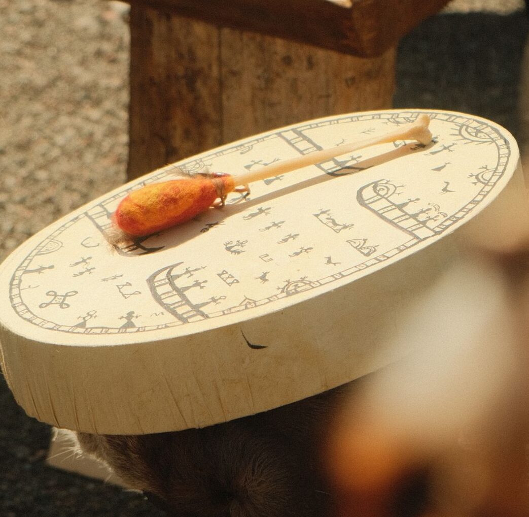 Outdoor cooking scene with traditional Finnish utensils in Kausala, Finland.